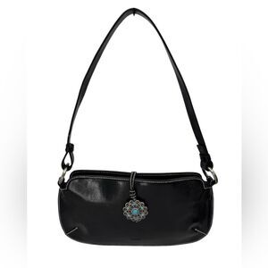 XOXO Black Shoulder Bag Turquoise Jewel Snap Vintage Y2K